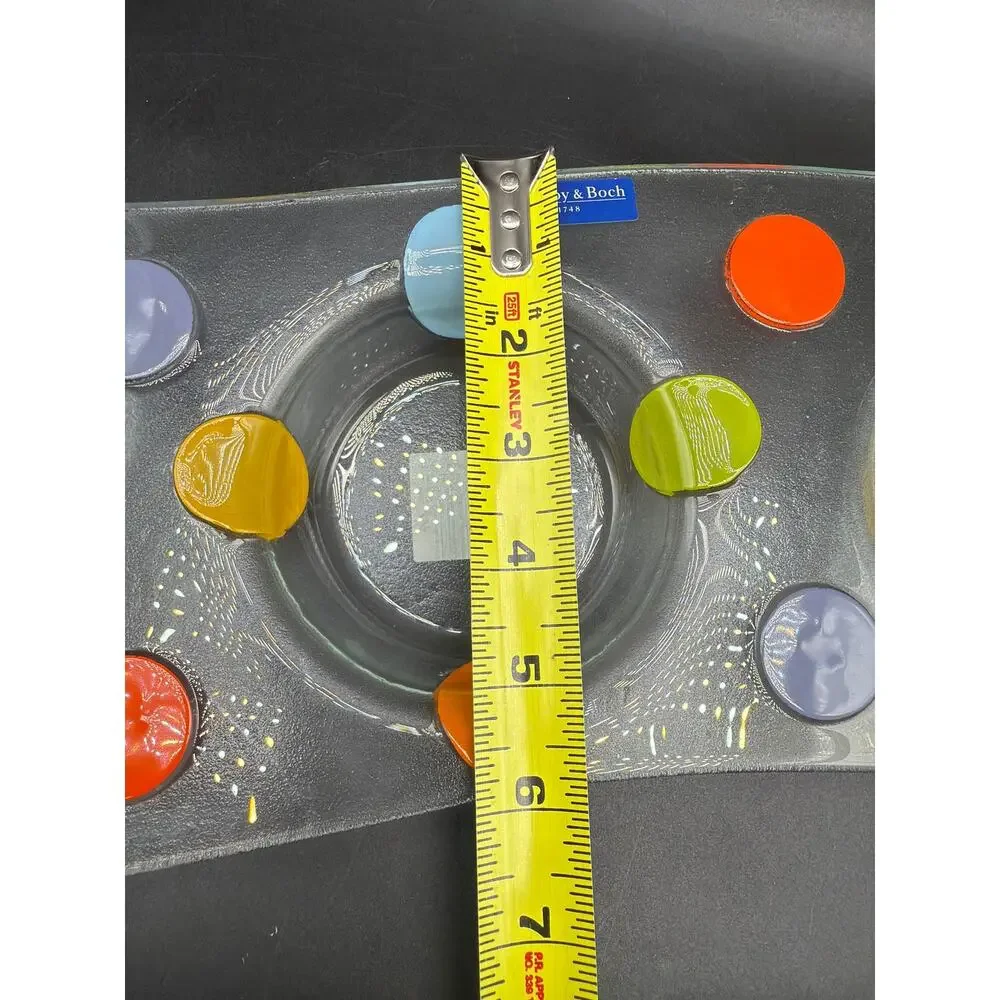 Villeroy & Boch Twist Alea Vitrum Glass 3 Section Serving Platter Multicolor